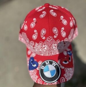 BMW Red and Blue Skull Pattern Hat